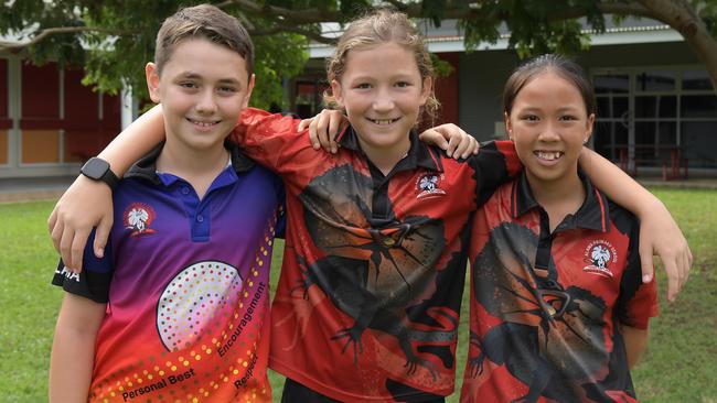 Dimi Papantoniou, Jesse Davey and Hien Thuc Ta finish up primary school at Allawa Primary School. Picture: (A)manda Parkinson