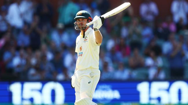 No stopping the man of the moment, Travis Head, in front of his adoring home crowd. Picture: Chris Hyde/Getty Images