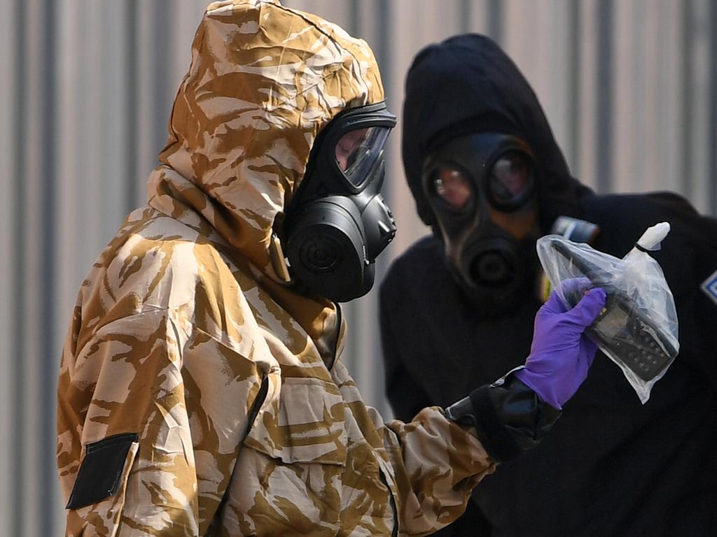 Police raced to find the object that contaminated a British couple with the Soviet-made Novichok nerve agent in southwestern England where a former Russian spy was poisoned with the same toxin four months ago. Picture: AFP