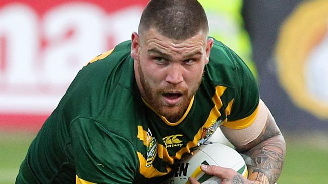 Josh Dugan in action for the Kangaroos.