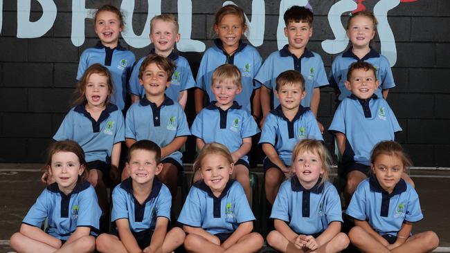 My First Year: Ormeau State School Prep D. Back row: Ayla, Parker, Kainoa, Jude, Tahlia. Middle row: Alaska, Theodore, Malachi, Cooper, Levi. Front row: Bridie, Noah, Kathleen, Harley, Macie.Picture Glenn Hampson