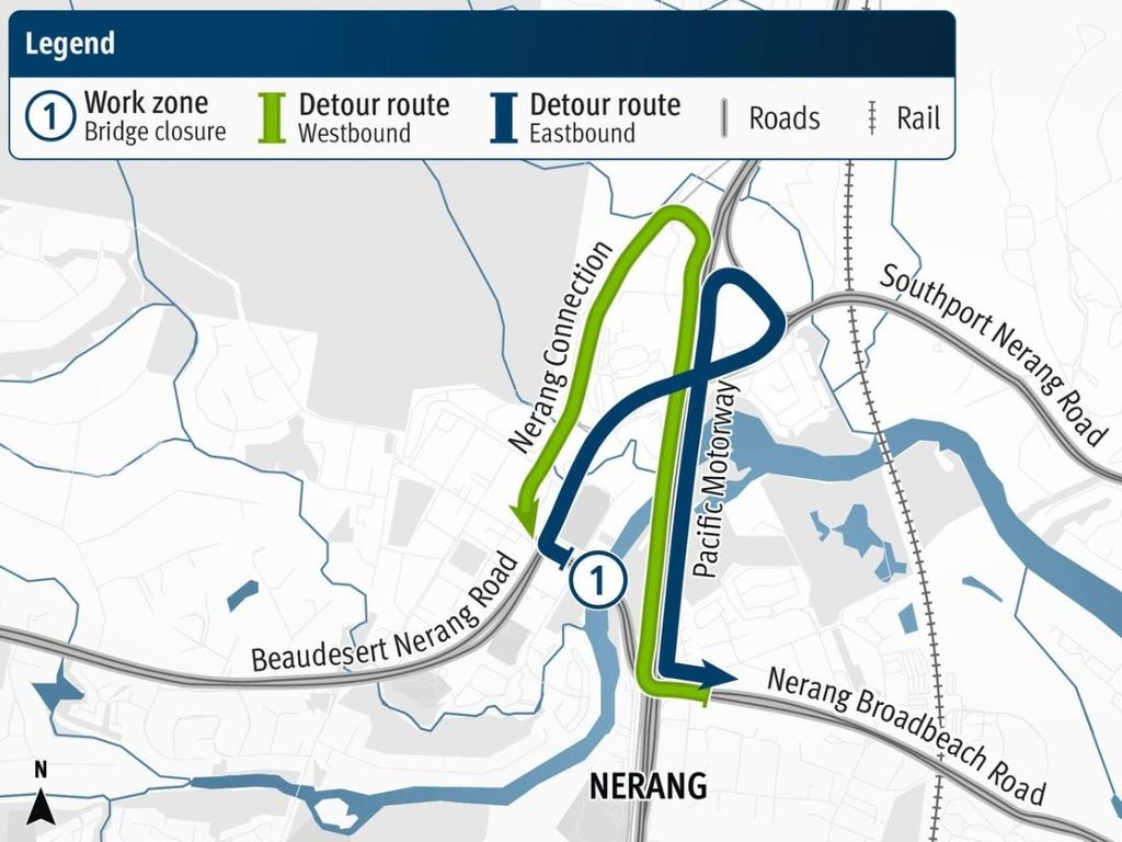 Road closure and detour. Picture: TMR
