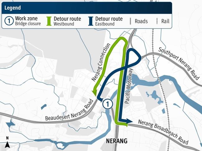 Road closure and detour. Picture: TMR