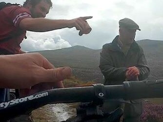 Mountain bikers have a chat with King Charles at Balmoral. Picture: YouTube