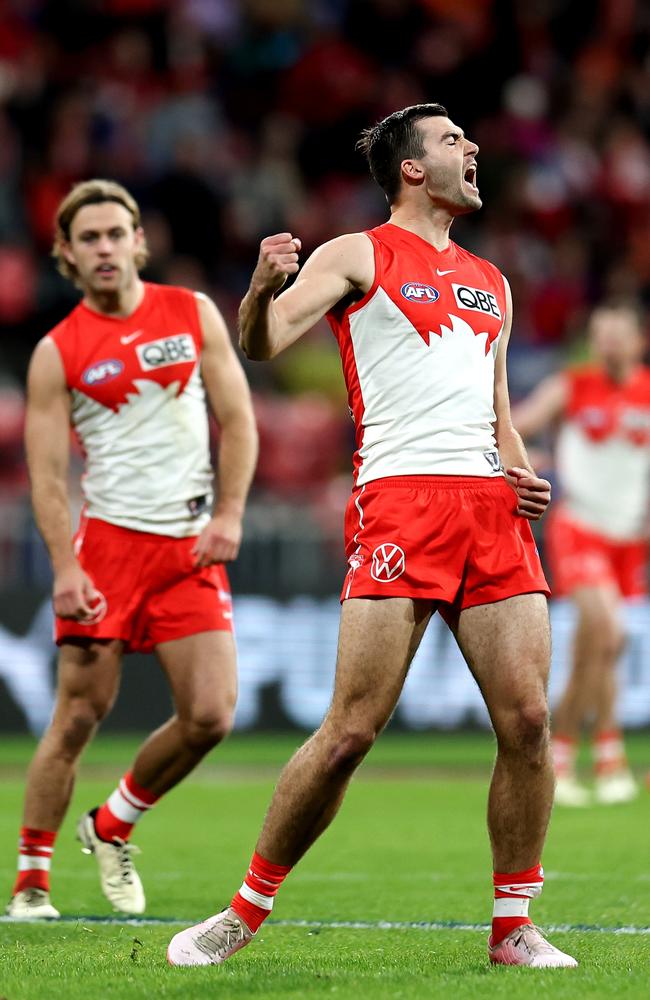 Logan McDonald has re-signed with the Swans on a four-year extension. Picture: Brendon Thorne/AFL Photos/Getty Images