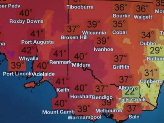 Heatwave warning for South Australia, Victoria and Tasmania. Picture: BOM