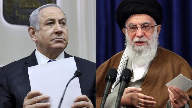 Iranian supreme leader Ayatollah Ali Khamenei and Israeli PM Benjamin Netanyahu.