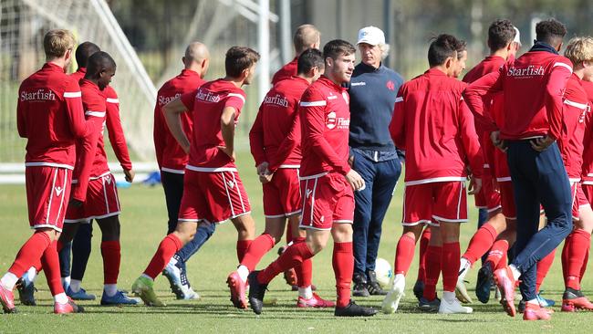 23.3.2020.Adelaide United in training, could be the final session of the season due to the coronavirus pandemic. PIC TAIT SCHMAAL.