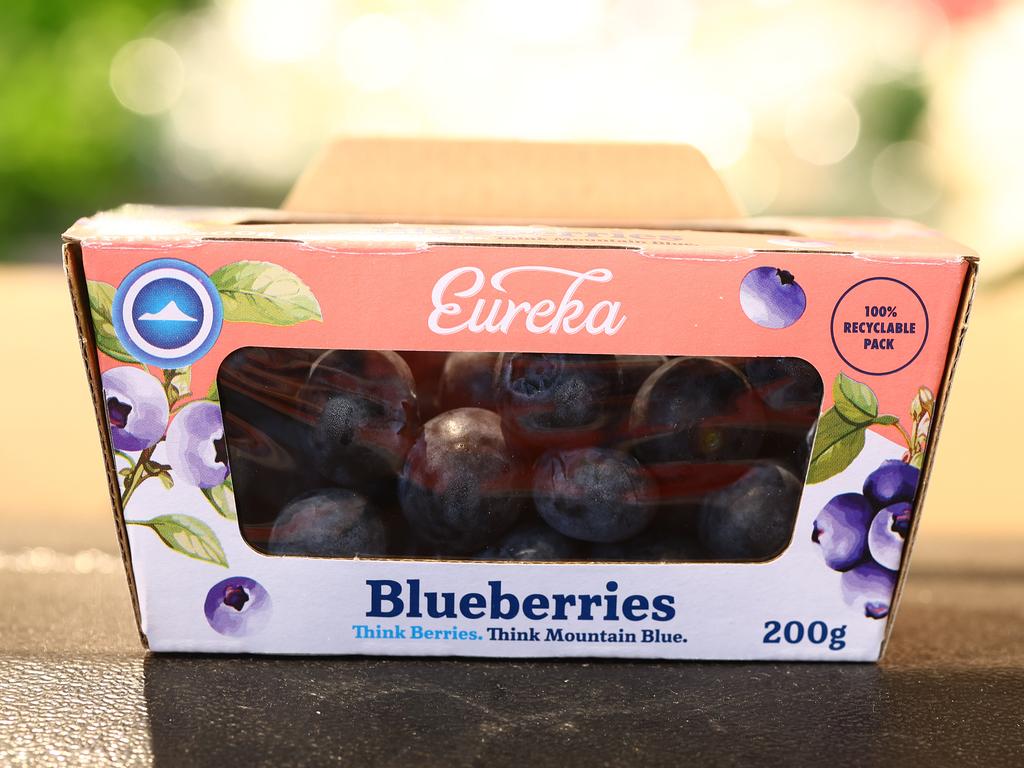 Coles’ plastic-free blueberry packaging. Picture: Supplied