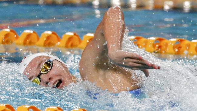 Ariarne Titmus wins the 400m freestyle at the Australian Swimming Championships in Brisbane in April.