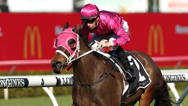 SYDNEY, AUSTRALIA - JULY 08:  Jason Collett riding Cigar Flick wins Race 1 The Agency Real Estate Handicap during "Winter Stakes Day" - Sydney Racing at Royal Randwick Racecourse on July 08, 2023 in Sydney, Australia. (Photo by Jeremy Ng/Getty Images)