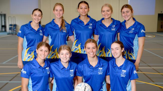 St Margaret Mary's College 2022 netball team. (front) Jess freeman, Jasmine Freeman, Amy Fowler, Ella Quincey, (back) Alle Trovato, Kendell Ellis, Aleesa Daniel-Brown, Emma Liessmann and Jenaya Noack. Picture: Evan Morgan