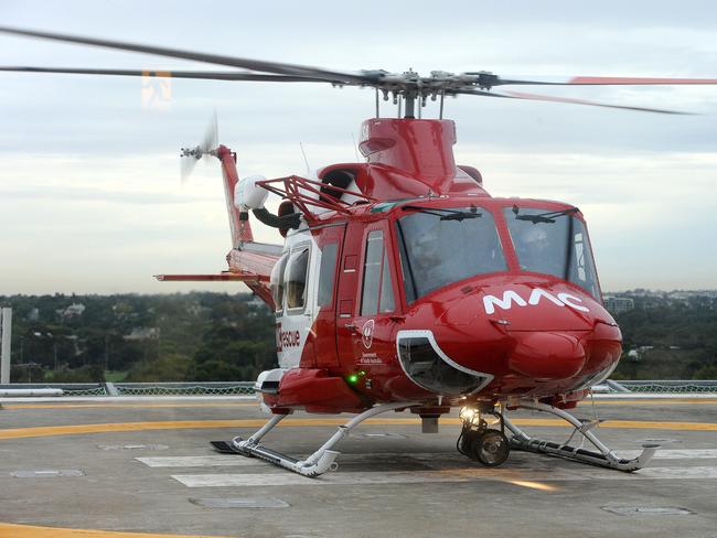 23/3/16.  Easter Road Safety campaign and Press Conference. MAC (Motor Accident Commission) Rescue helicopter on the top of the RAH roof.Pic: Keryn Stevens