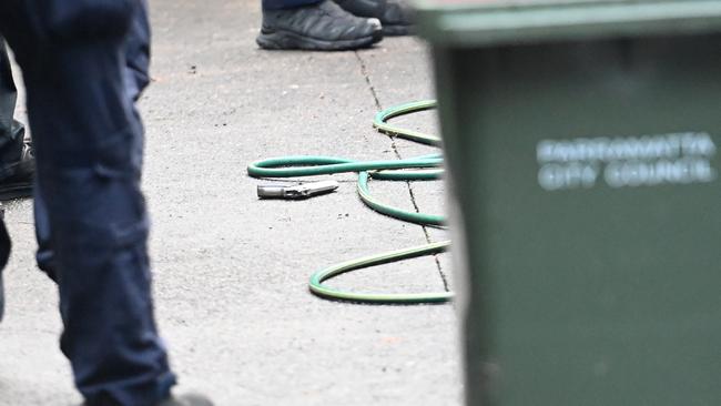 NSW Police seized two guns found in the driveway of a neighbouring property. Picture: Jeremy Piper