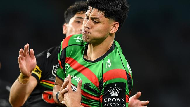 South Sydney's Jaxson Paulo had a tough night for the Rabbtiohs against Penrith. Picture: NRL Imagery