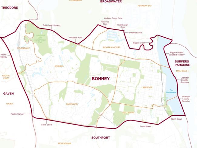 Bonney, a seat on the northern end of the Gold Coast, is held by the LNP with 1.7 per cent margin. Picture: ECQ