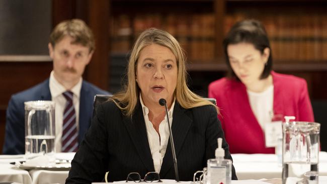 Former Investment NSW deputy secretary Jenny West gives evidence before a parliamentary committee on Monday. Picture: NCA NewsWire / Nikki Short