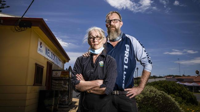 Nelson kiosk and post office operators Andrea Winfield and Paul Singleton. Picture: Nicole Cleary