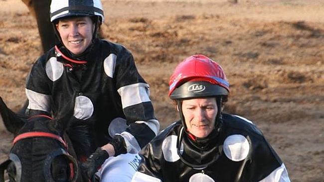 Apprentice jockey Tamara Tincknell (left) with the jockey she used to call "Mum", Desiree Gill (right), who died aft