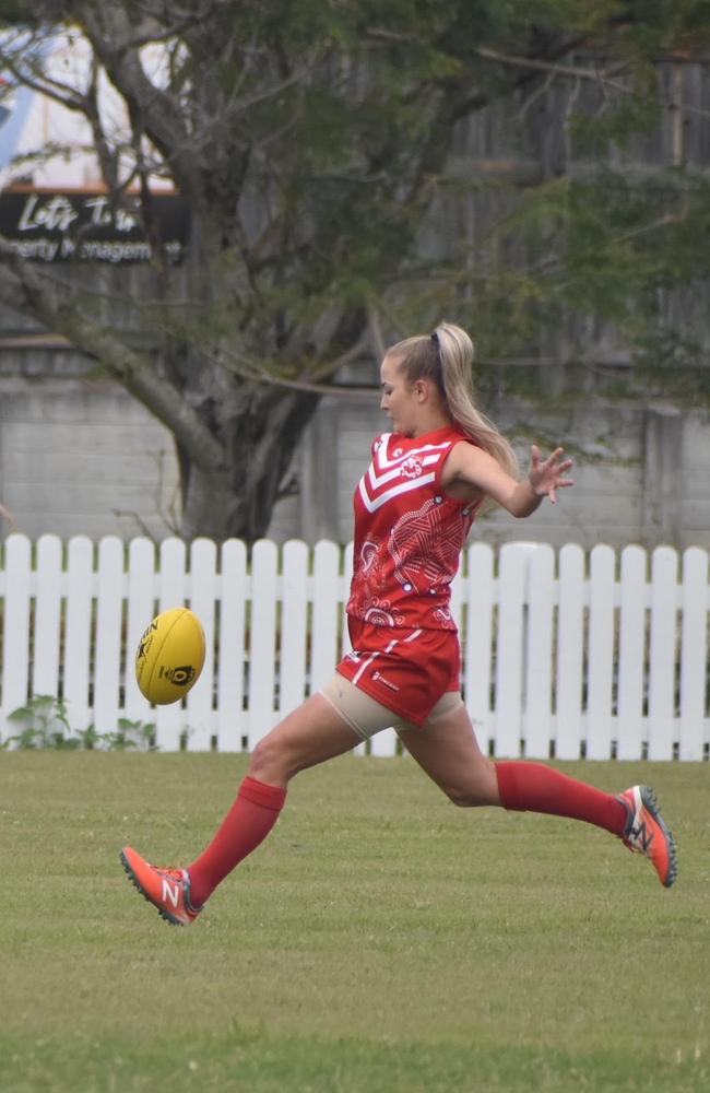 Alice Hill in the North Mackay Saints and Eastern Swans clash in the senior women's McDonald's Mackay Cup, August 21, 2021. Picture: Matthew Forrest