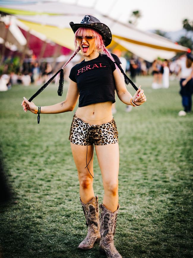 One woman wore a shirt with ‘feral’ on it. Picture: Matt Winkelmeyer/Getty Images for Coachella