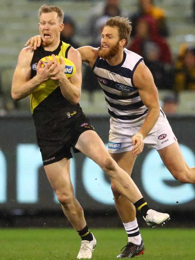 Jack Riewoldt on his way to another handy bag for Richmond. Picture: Scott Barbour/Getty Images