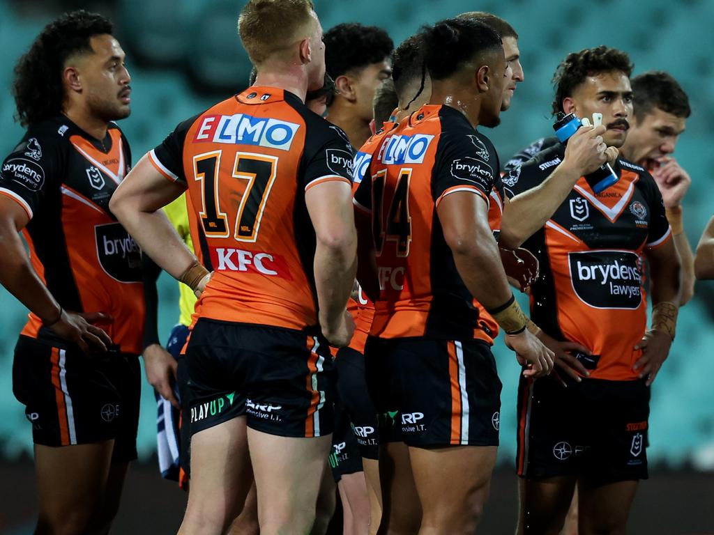 The West Tigers are set to collect their first wooden spoon. Picture: Scott Gardiner/Getty Images