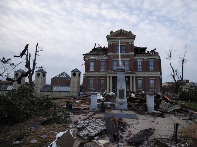 The heavily tornado damaged courthouse in Mayfield, Kentucky. Picture: Getty Images/AFP