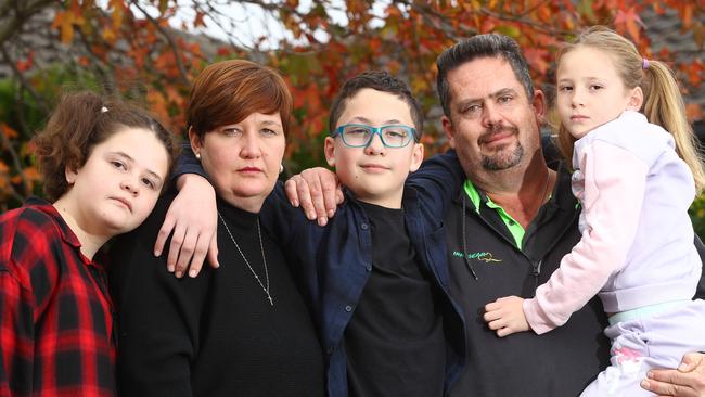 Jane and Nico Willers have fears they won’t get permanent residency because their son Nico, 13, has diabetes. Pictured with his twin Esme and younger sister Karla, 8. Picture: Alison Wynd