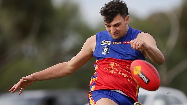 Marong’s Brandyn Grenfell kicked 10 goals against Bridgewater on Saturday. Picture: Yuri Kouzmin