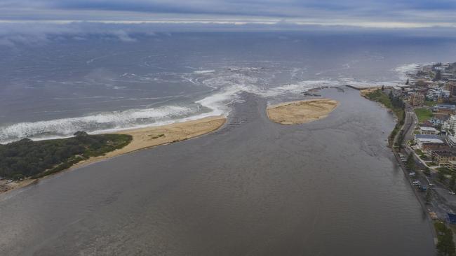 Aerial drone shots of Tuggerah Lakes/The Entrance Channel and the flooding in the region. Picture: @photoslog