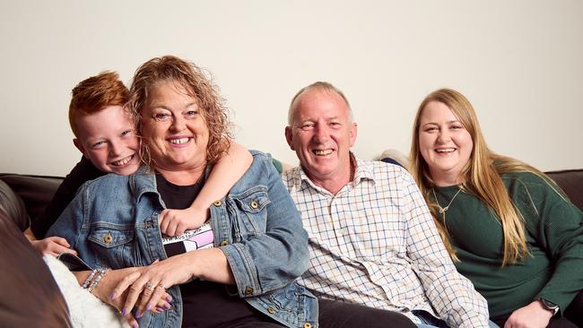 Nat Cook and Neil Davis welcomed the birth of their first grandchild by their eldest daughter Sheree Davis (far right). Picture: Matt Loxton