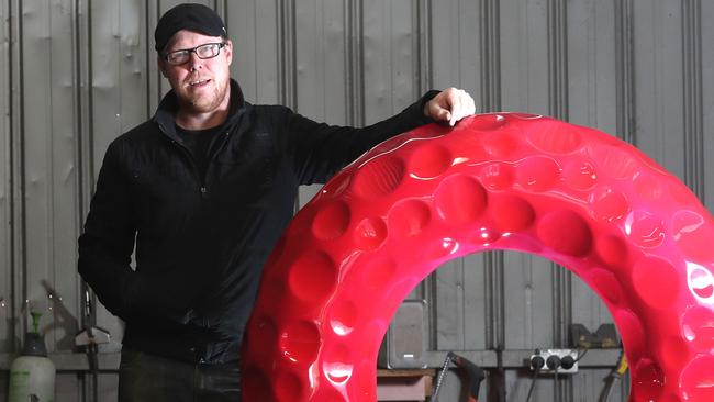 Sculptor Wesley Harrop was a finalist in the 2017 Advertiser Contemporary Art Award. Picture: Tait Schmaal.