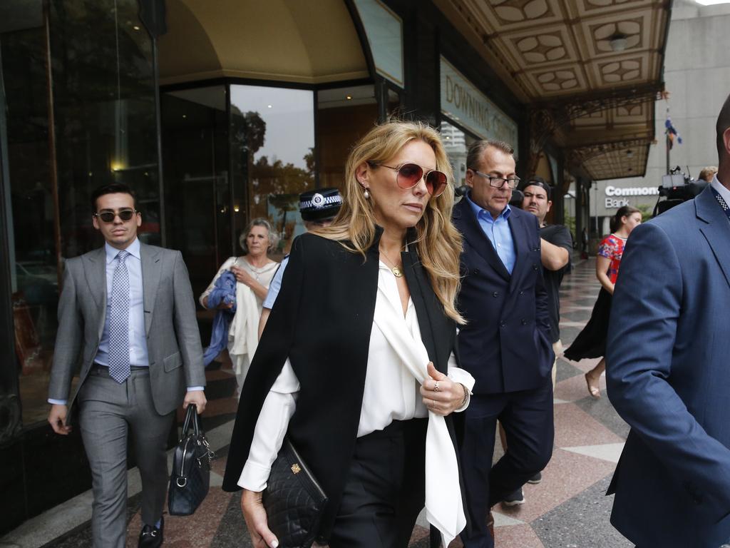 Nellie Tilley leaves the Downing Centre Court in 2018 after the sentencing of her former boyfriend Phillip de Angelis.