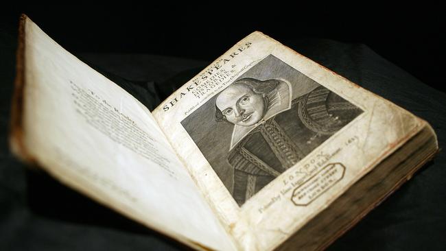 A first Folio edition of William Shakespeare plays dated 1623 and considered to be one of the most important books in English literature.