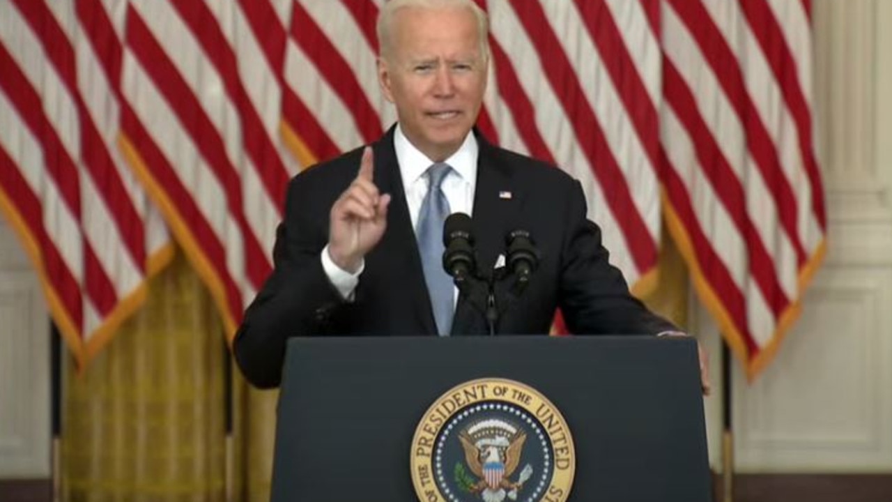 Mr Biden suggested his hands were tied by Mr Trump’s agreement with the Taliban.