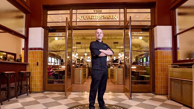 Head chef Luke Brabin at the entrance to the new restaurant. Picture: Naomi Jellicoe