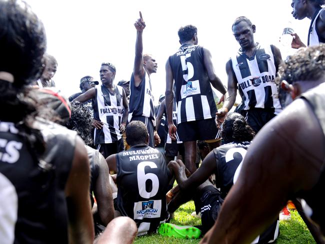 Muluwurri Magpies at the end of the first quarter. PICTURE: Elise Derwin