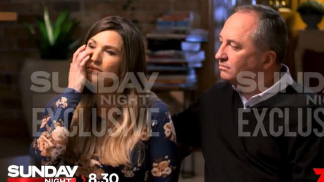 Barnaby Joyce and Vikki Campion on Sunday Night. Picture: Channel 7