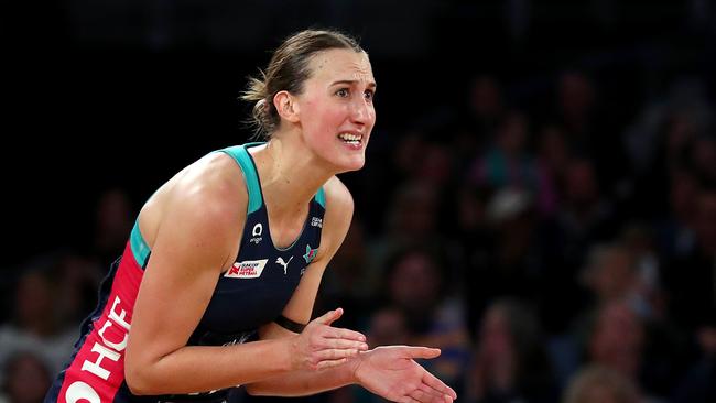 Emily Mannix’s scintillating intercept in last year’s preliminary sealed the Vixens’ passage to the grand final. Picture: Getty Images