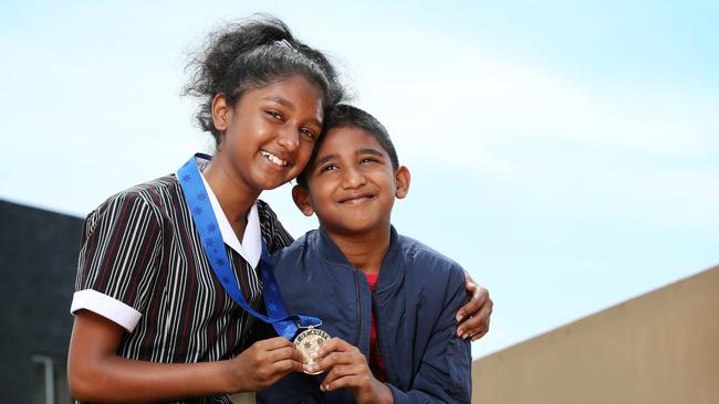 Preethika Mathan pictured with her brother Ashan. Picture: Richard Dobson