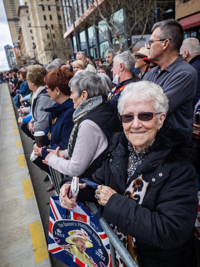 South Australians gathered at Parliament House, North Tce, to witness the Proclamation of the ascension of King Charles III. Picture: Tom Huntley