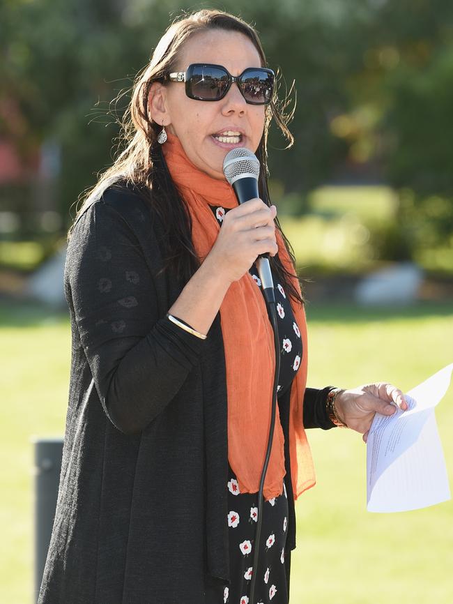 NAIDOC 2019 – flag raising ceremony at Fraser Coast Discovery Sphere – Shelly Howden delivers the NAIDOC speech.