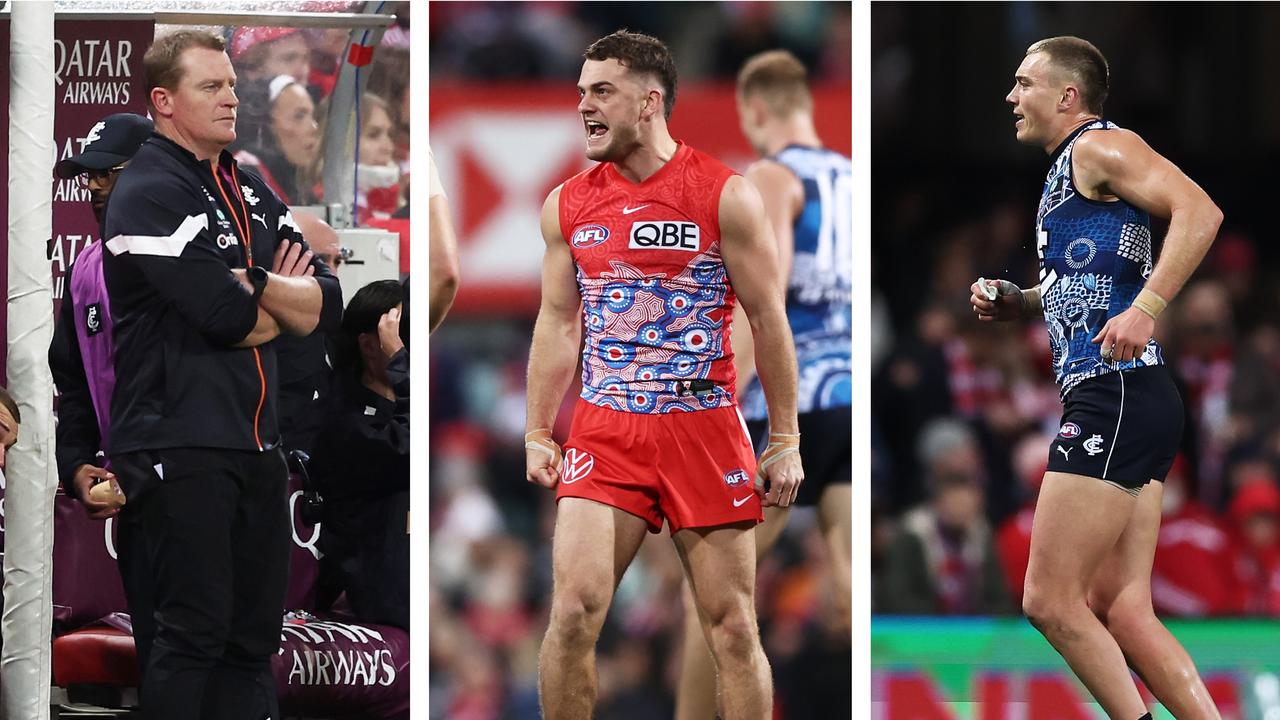 Michael Voss, Tom Papley and Patrick Cripps.