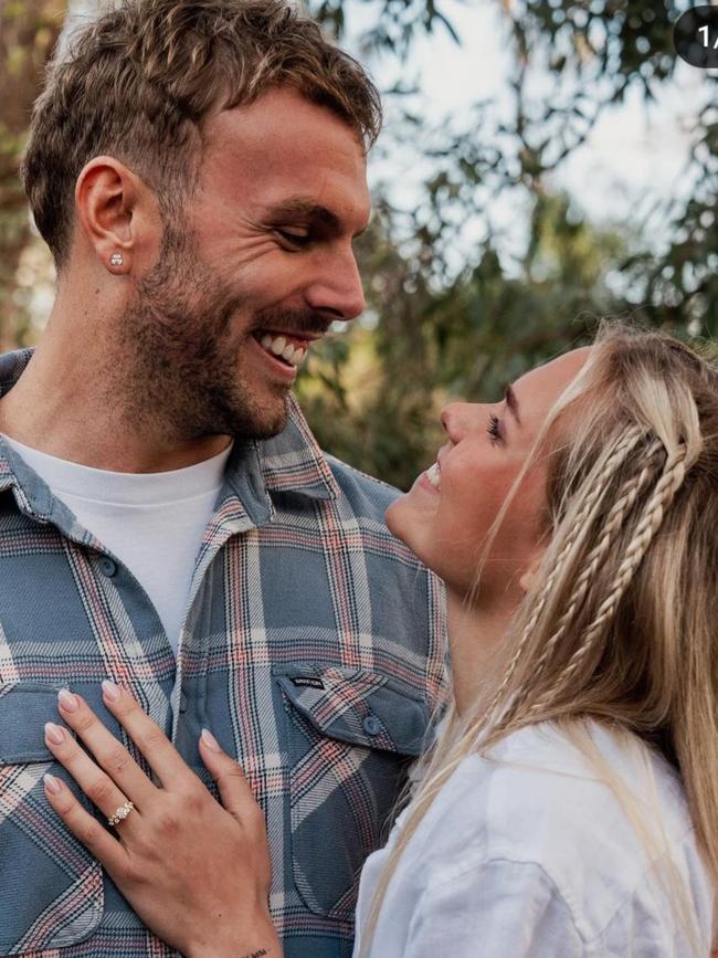 SA swim star Kyle Chalmers is engaged to Norwegian swimmer Ingeborg Loyning. Picture: Supplied