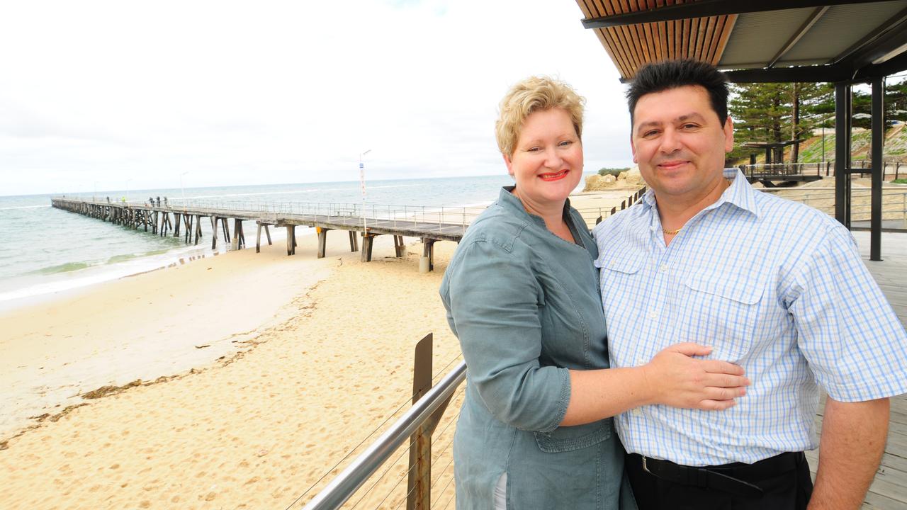 Paula and Filipe Horta ahead of the opening of Horta’s next to the Port Noarlunga Jetty next year. Picture: File