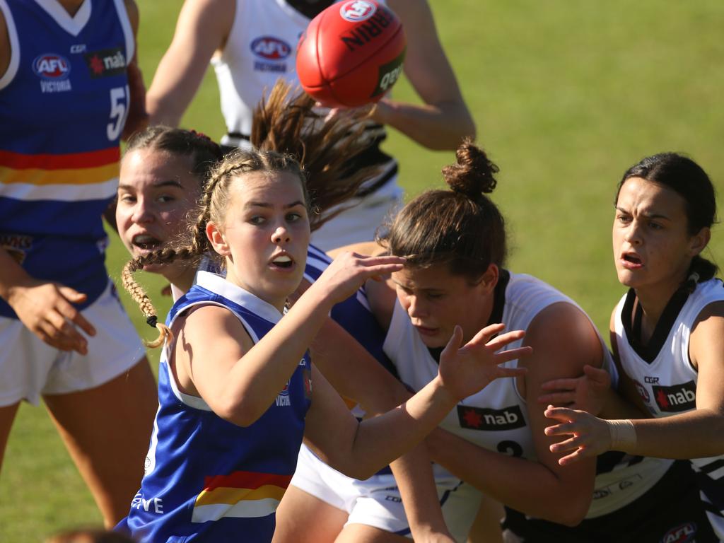 Tarni Brown for the Eastern Ranges in last year’s NAB League Girls semi-final. Picture: Stuart Milligan