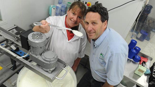 Country Valley’s John Fairley (right, pictured with Samantha Popovic) is a sixth generation dairy farmer.