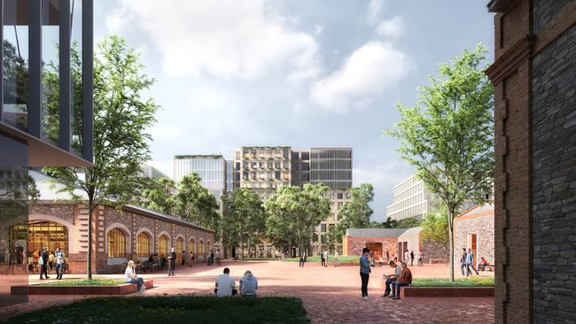 Artist impression of the development at the former Gasworks site at Bowden. Picture: MAB Corporation