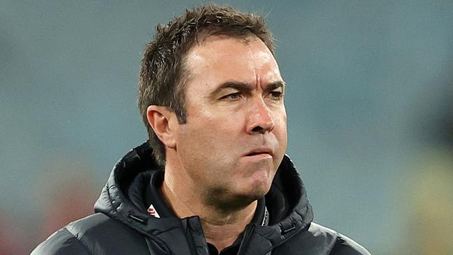 Essendon coach Brad Scott was disappointed with his side’s delivery inside 50 in its 17-point loss to Melbourne at the MCG on Saturday. Picture: Kelly Defina / Getty Images